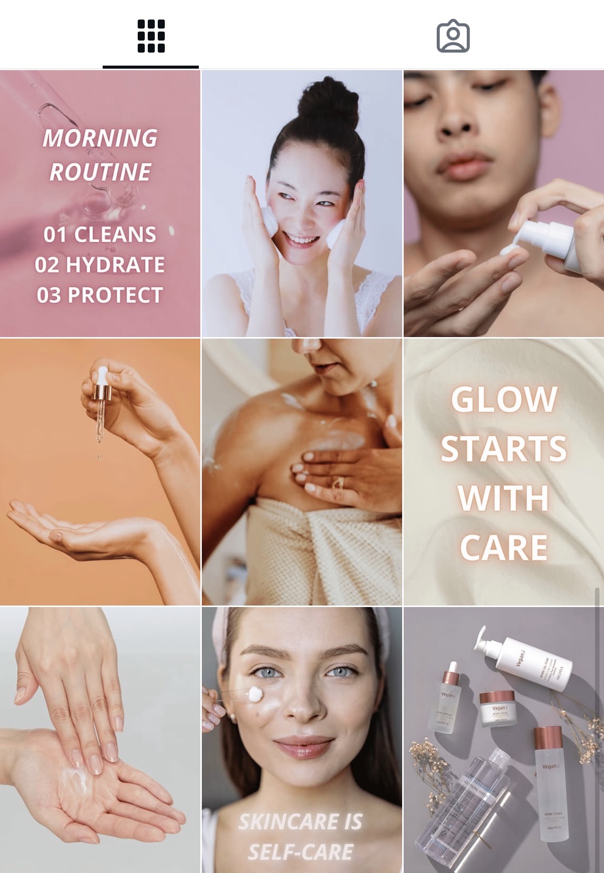 Feed Instagram — skincare & glow